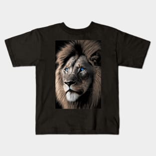 Lion with blue eyes Kids T-Shirt